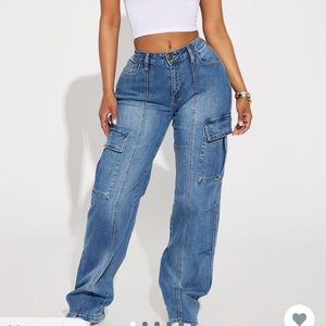 Jean stretchy cargo jeans